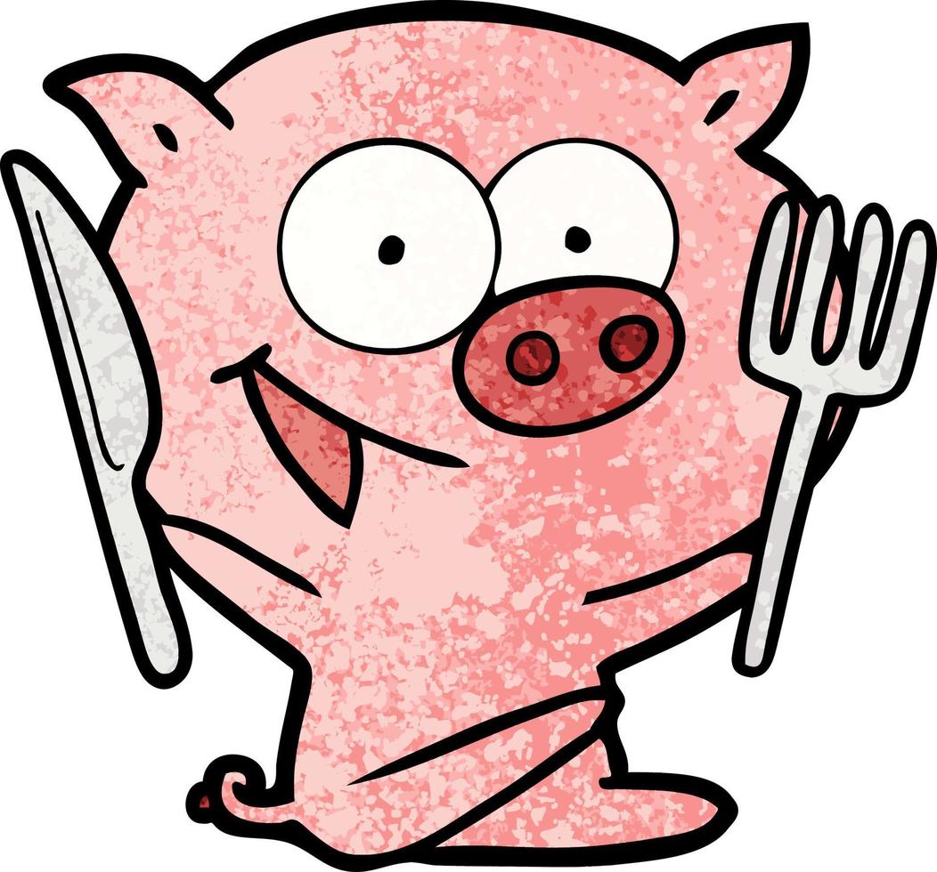 personnage de cochon de vecteur en style cartoon