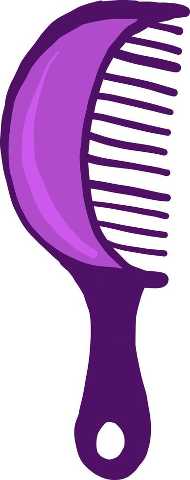 Peigne à cheveux violet , illustration, vecteur sur fond blanc