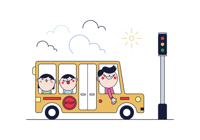 Vecteur d'autobus scolaire gratuit
