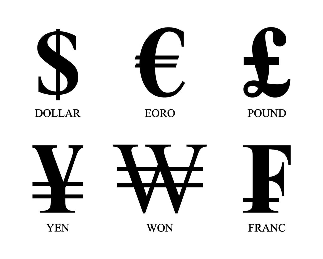 symboles monétaires les plus utilisés vecteur