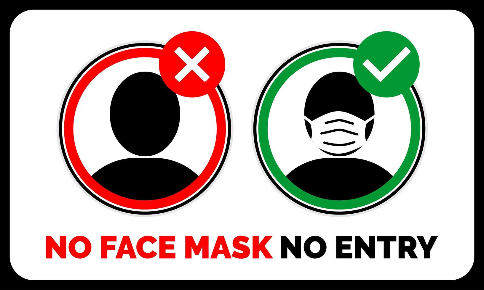 pas de masque facial, pas d'avertissement d'entrée vecteur
