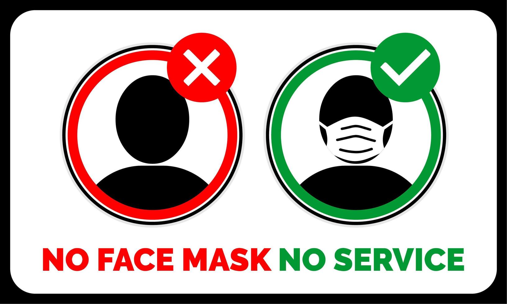 pas de masque facial, pas d'avertissement de service vecteur