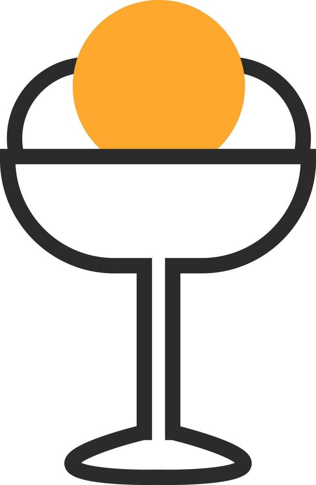 glace jaune dans un bol en verre, icône illustration, vecteur sur fond blanc