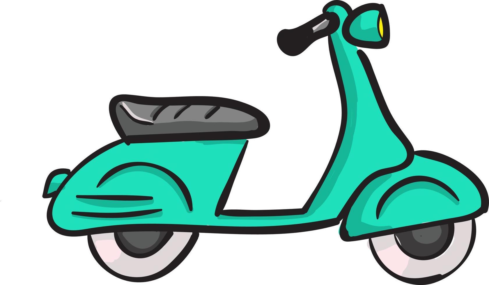 scooter vert, illustration, vecteur sur fond blanc.