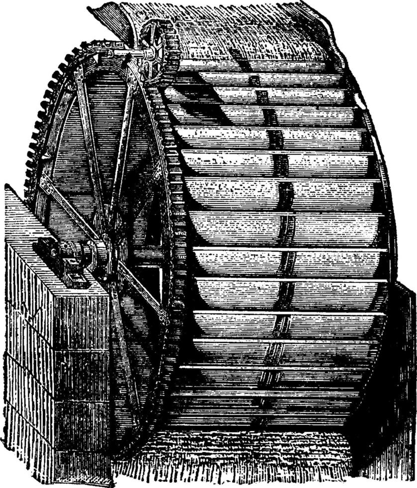 roue dépassée, illustration vintage. vecteur