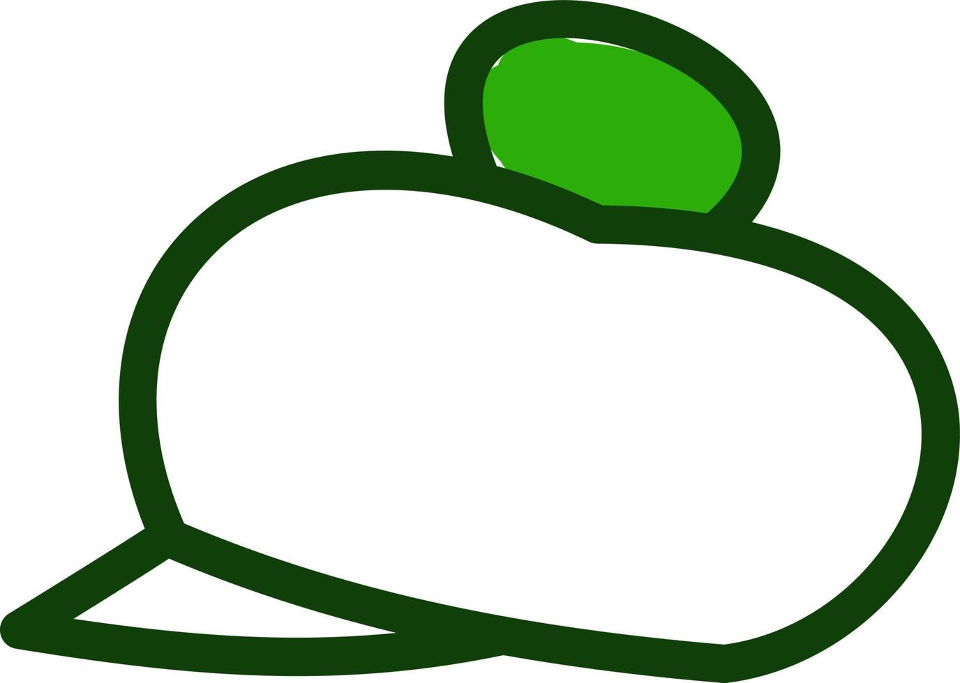 chapeau vert moelleux d'hiver, illustration, sur fond blanc. vecteur