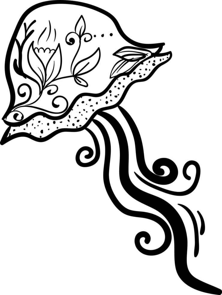 tatouage de méduses, illustration, vecteur sur fond blanc.