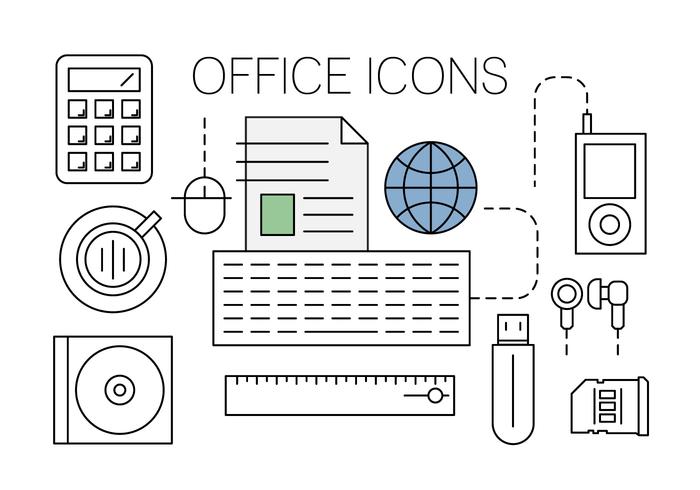 Icônes de bureau gratuites vecteur