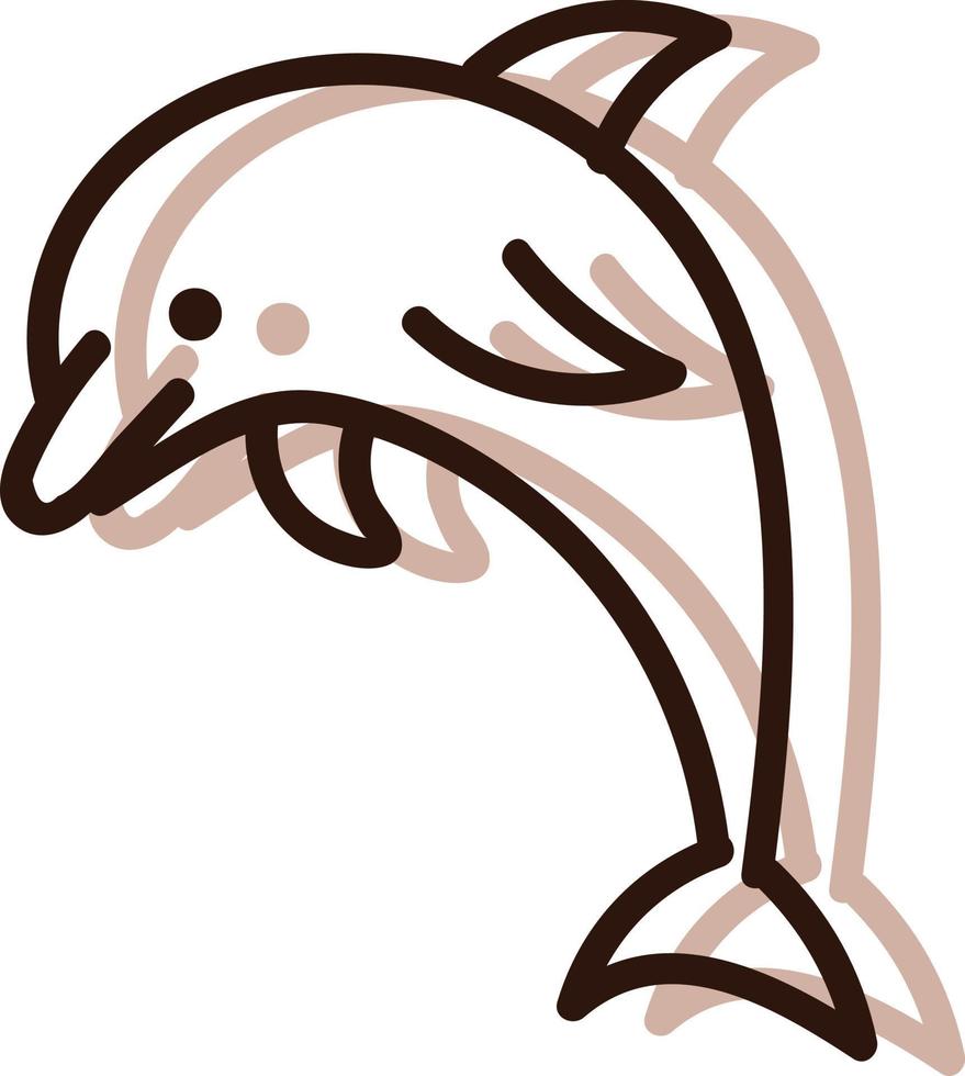 grand dauphin, illustration, vecteur sur fond blanc.