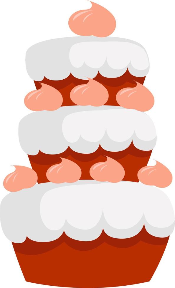 gâteau de mariage, illustration, vecteur sur fond blanc