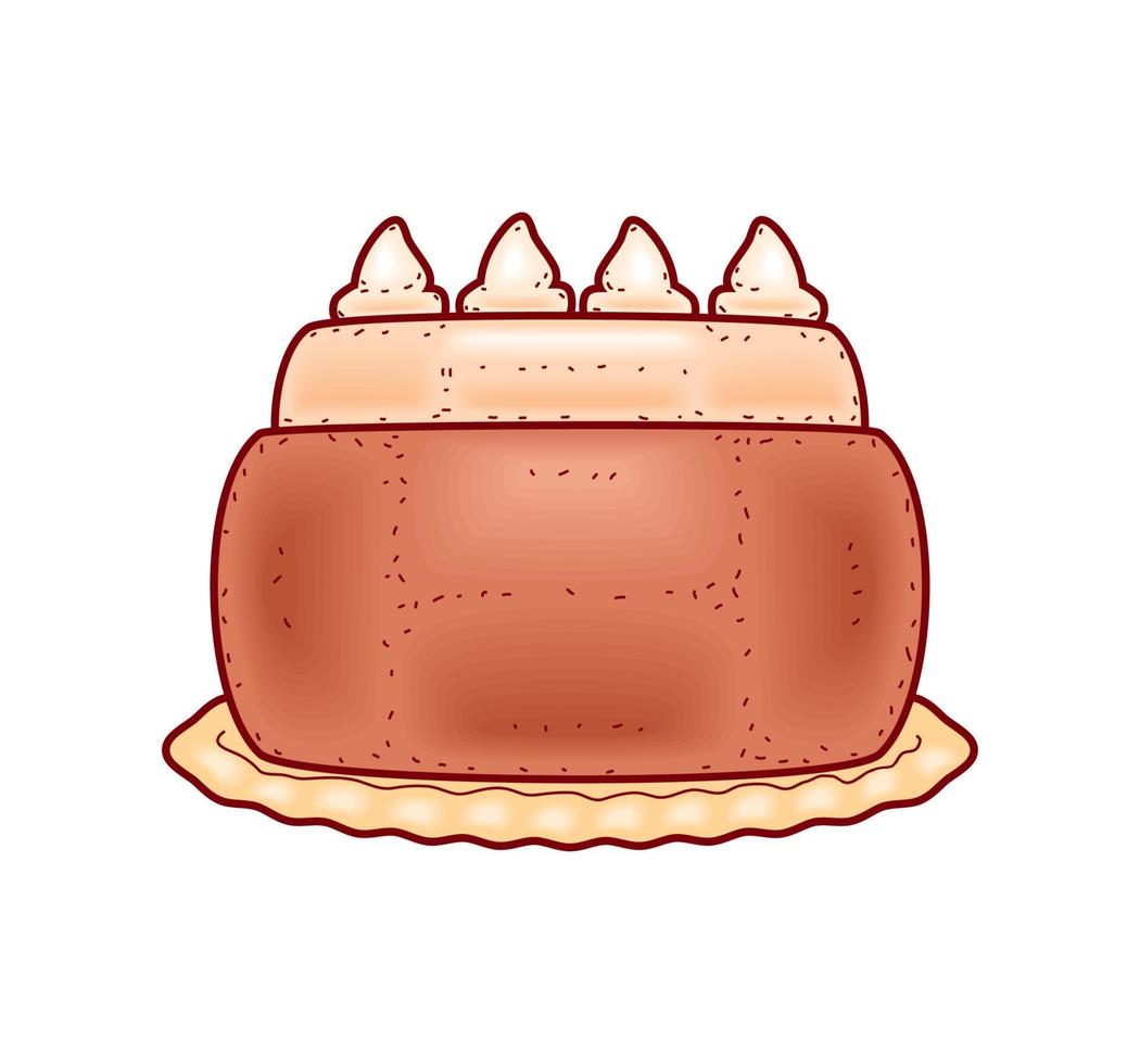 gâteau avec l'icône de la crème vecteur