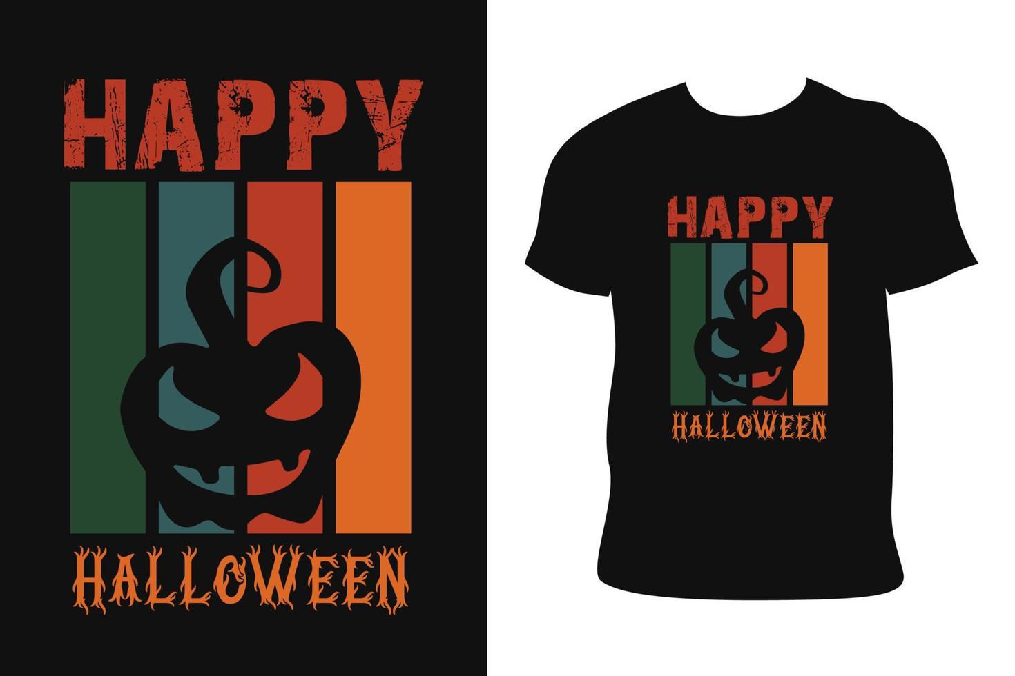 conception de t-shirt d'halloween. tee-shirt d'halloween. vecteur libre de t-shirt d'halloween.