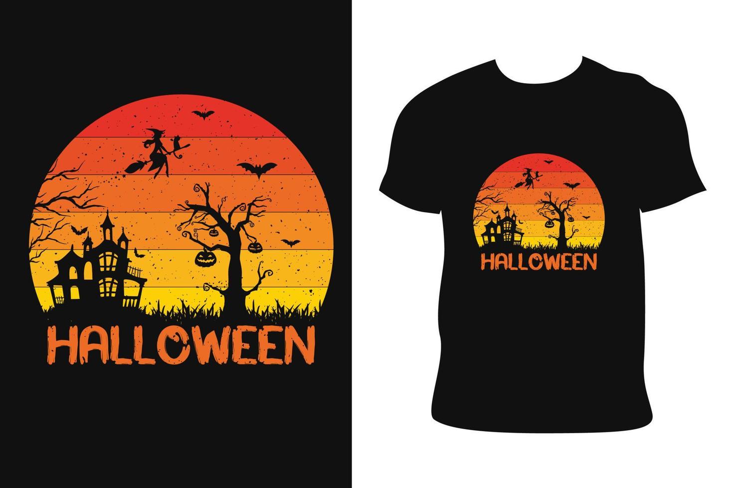 conception de t-shirt d'halloween. tee-shirt d'halloween. vecteur libre de t-shirt d'halloween.