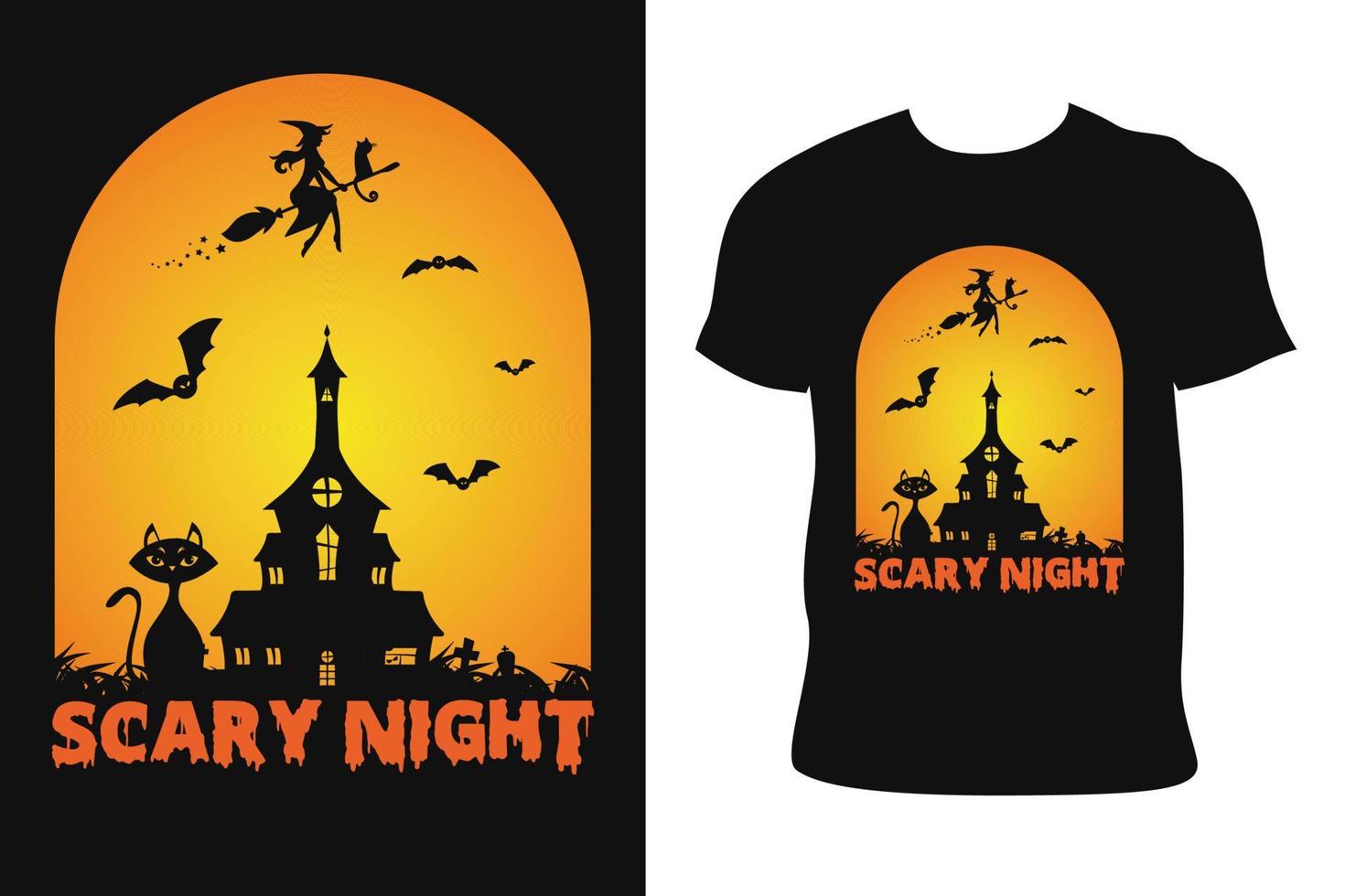 conception de t-shirt d'halloween. tee-shirt d'halloween. vecteur libre de t-shirt d'halloween.