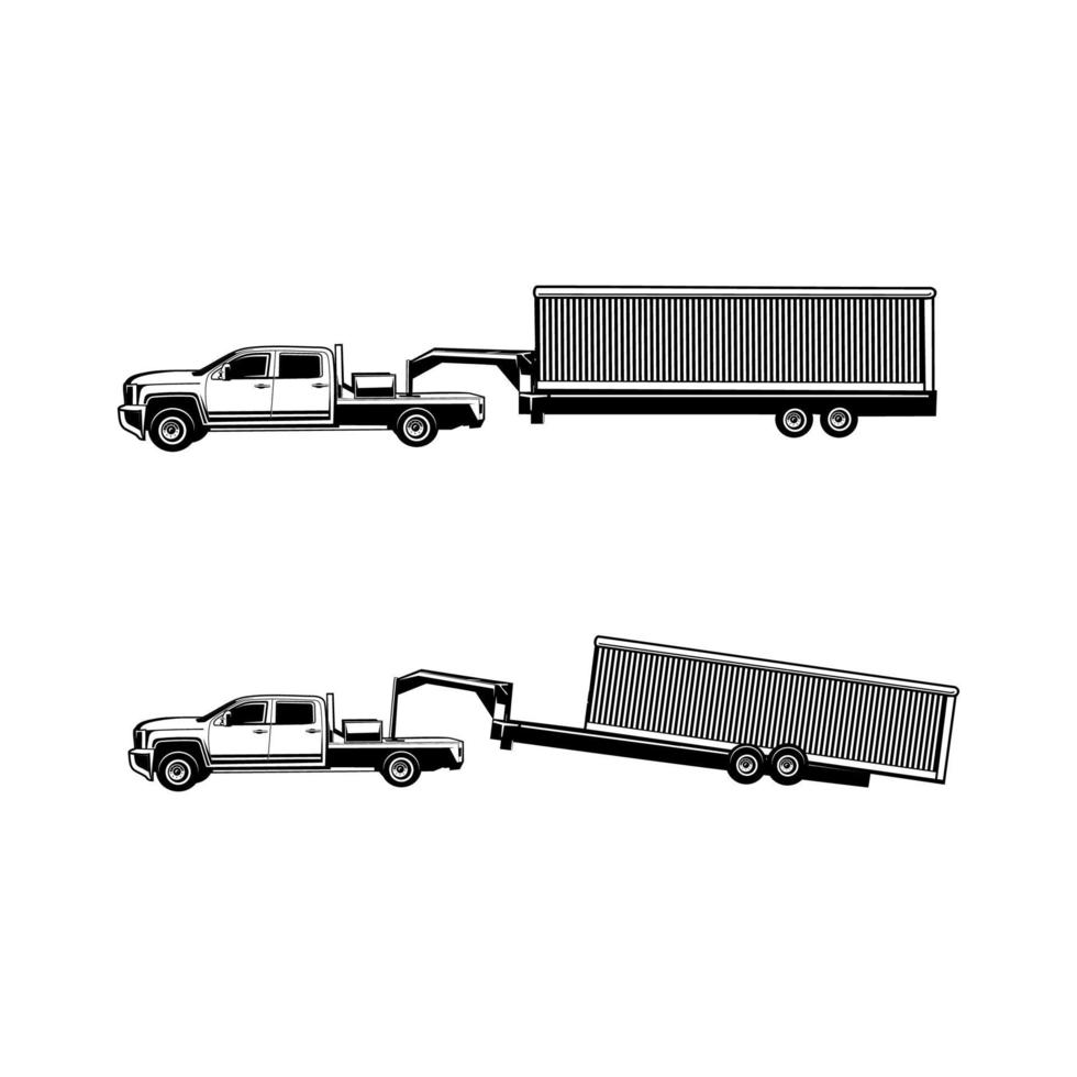logo de camionnage - logo de remorque de camion vecteur