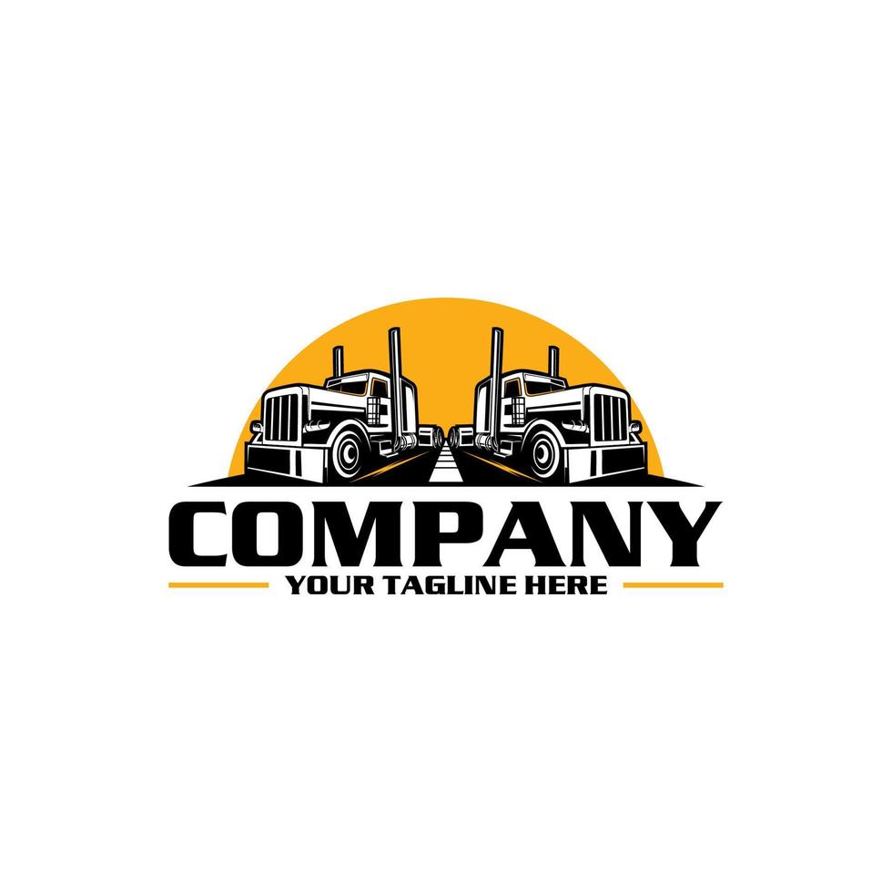 logo de camionnage - logo de remorque de camion vecteur