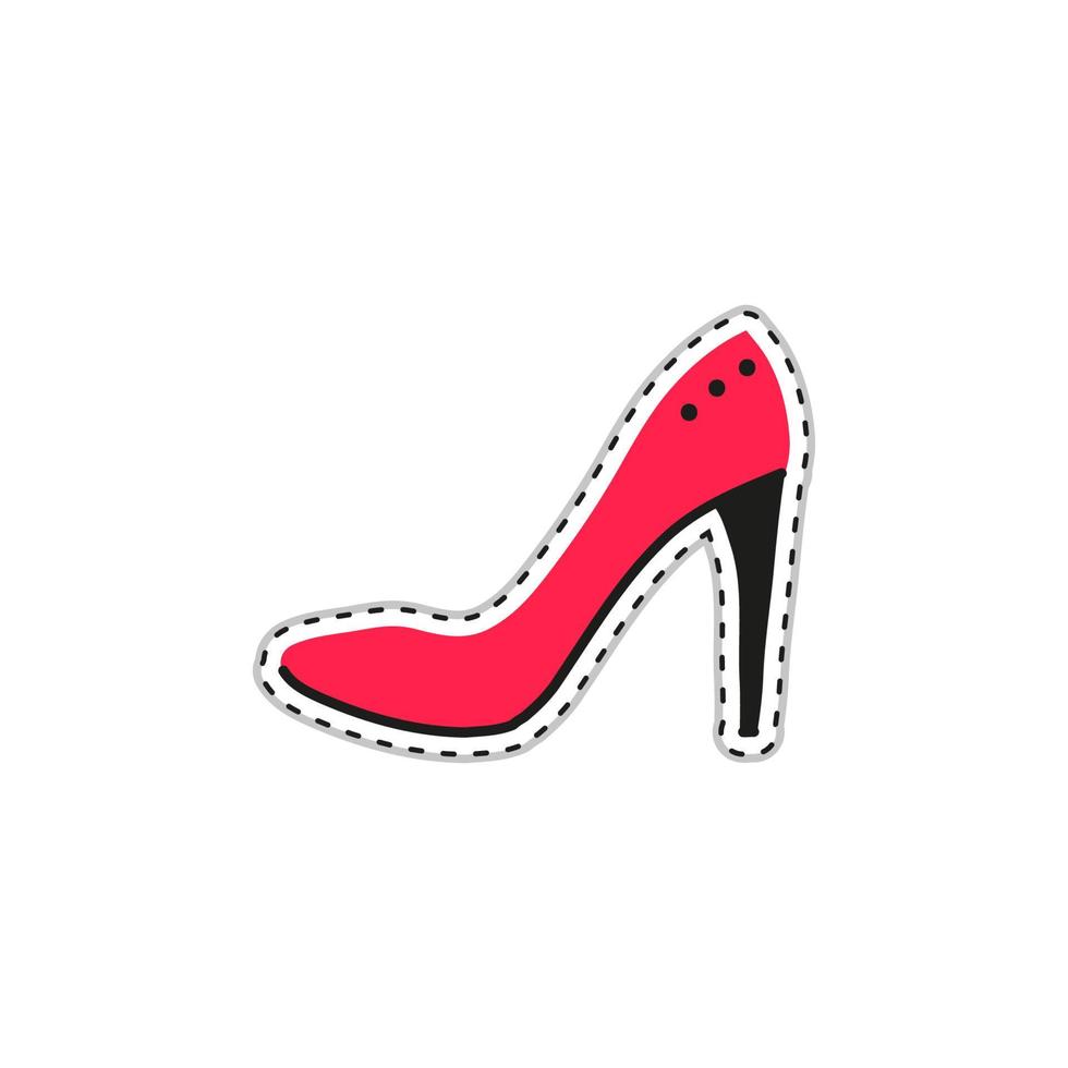 autocollant doodle avec chaussure à talons hauts pour dame. vecteur
