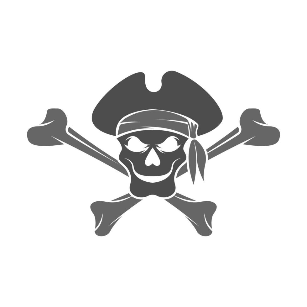 illustration de conception icône logo pirate vecteur