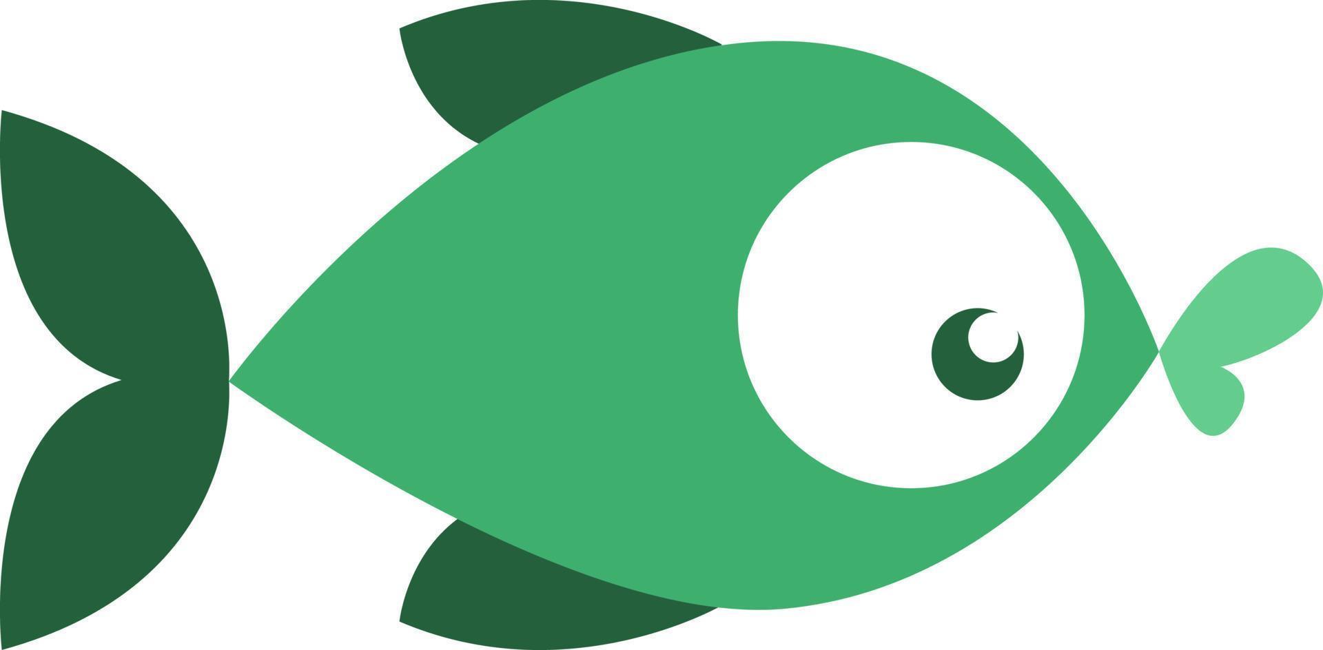 poisson vert, illustration, sur fond blanc. vecteur