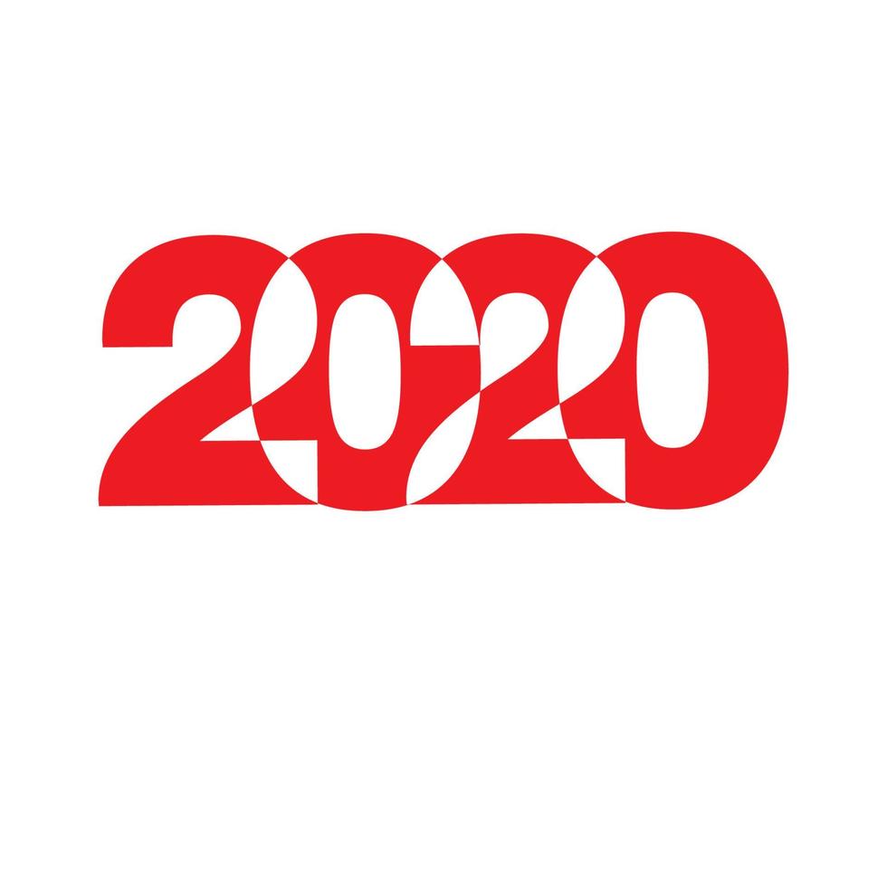 bonne année 2020 logo texte conception illustration vectorielle - vecteur