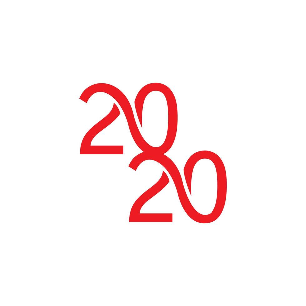 bonne année 2020 logo texte conception illustration vectorielle - vecteur