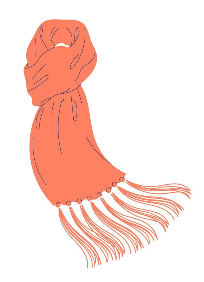 foulard noué élément de vêtements et vêtements d'hiver ou d'automne vecteur