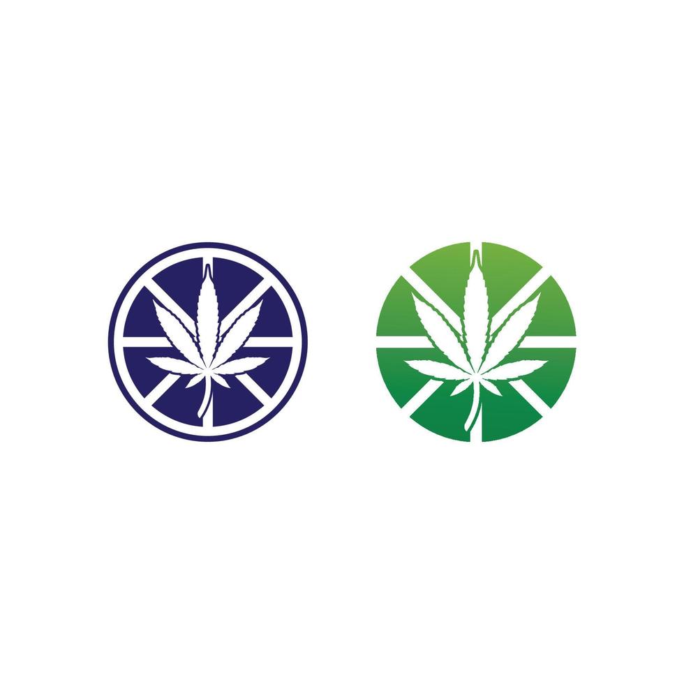 logo de cannabis et conception vectorielle d'icône de feuille de marijuana vecteur