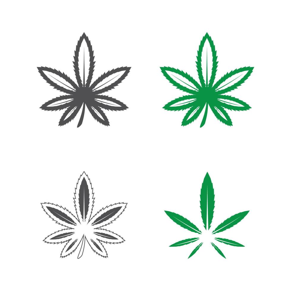 logo de cannabis et conception vectorielle d'icône de feuille de marijuana vecteur