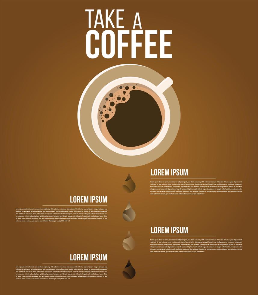 menu infographique de café minimal ou conception d'affiche vecteur