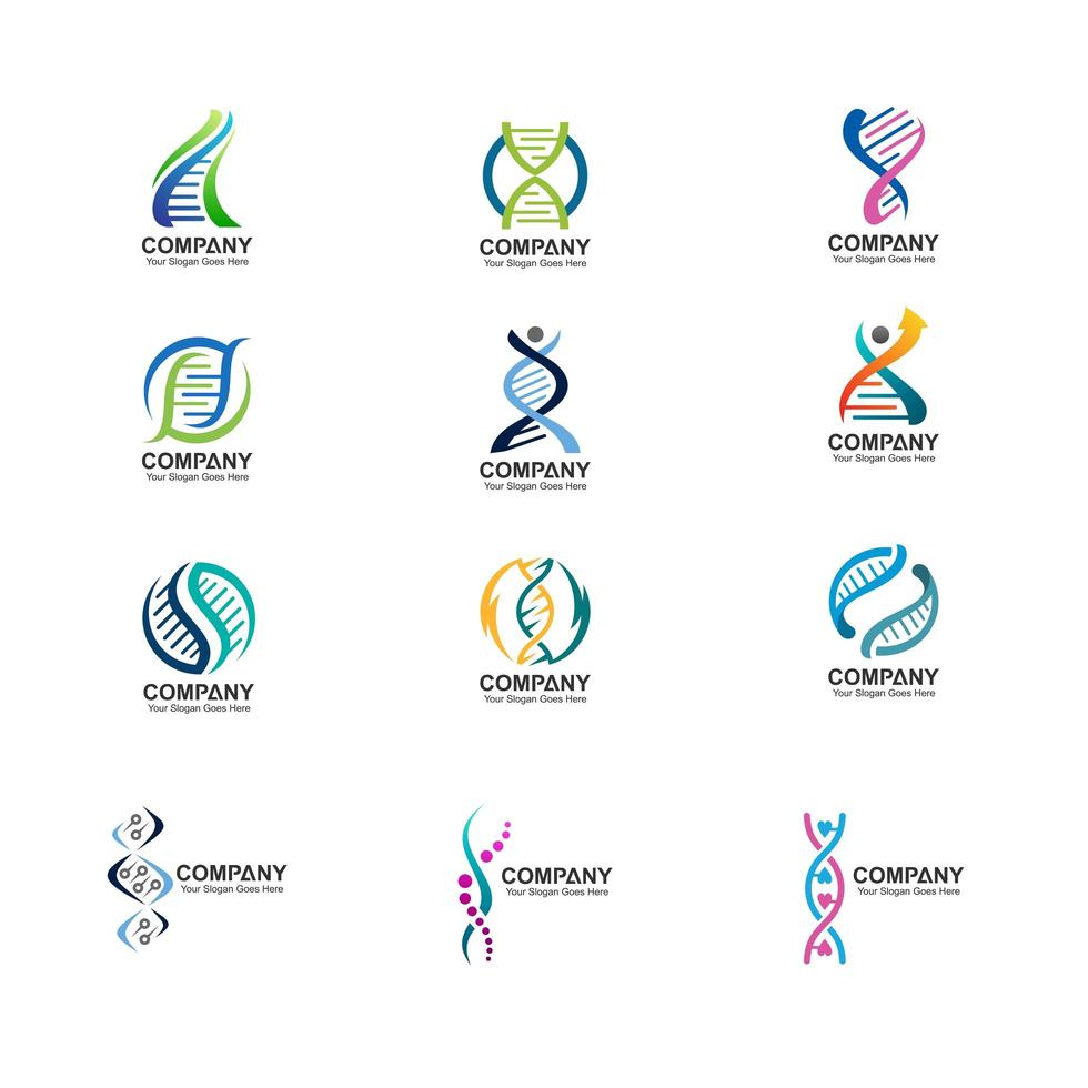 ensemble de logo abstrait ADN vecteur