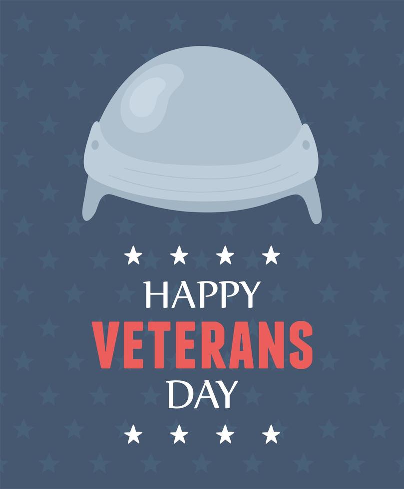 Joyeux Jour des Vétérans. protection uniforme de casque vecteur