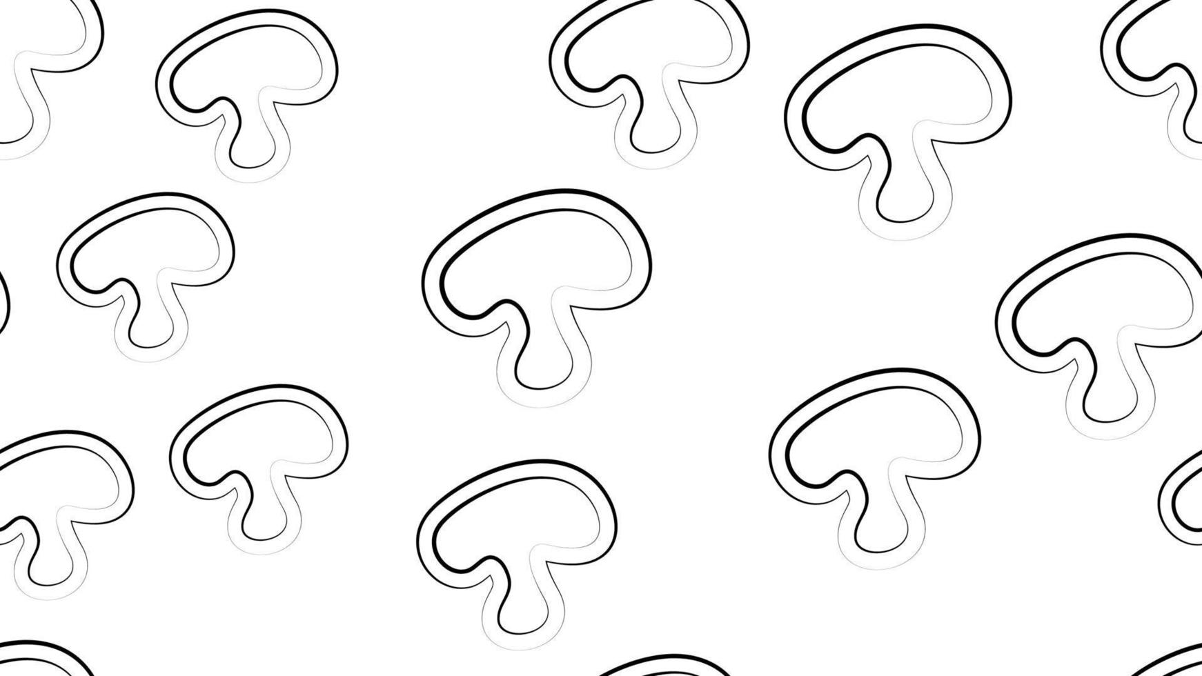 champignons sur fond blanc, illustration vectorielle, motif. un morceau de champignon dans une coupe. jeu de champignons. motif végétal. illustration noir et blanc dans un style de dessin au crayon vecteur