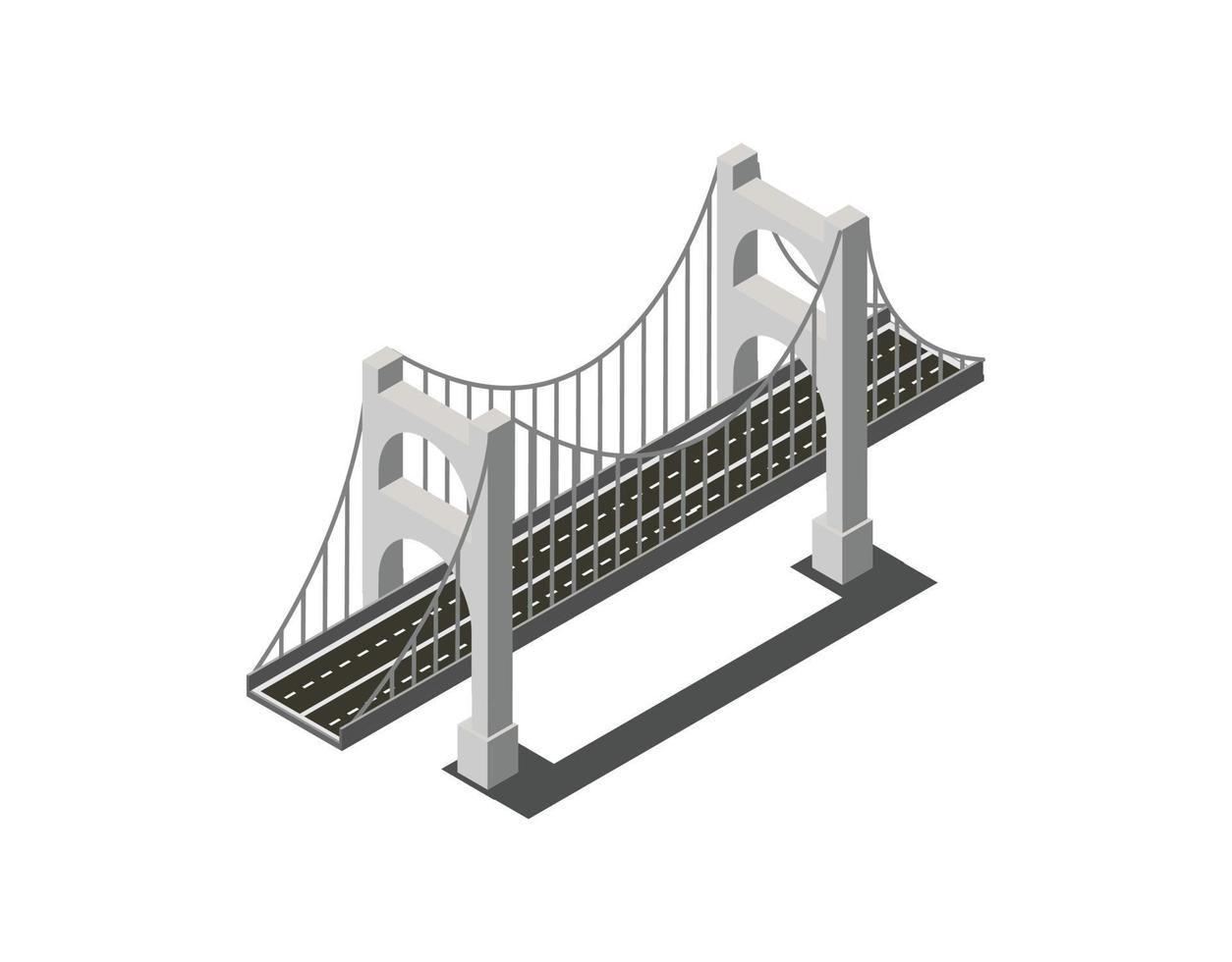 le pont aérien de l'infrastructure urbaine est isométrique pour les jeux, les applications d'inspiration et de créativité. adapté aux diagrammes, infographies et autres ressources graphiques vecteur