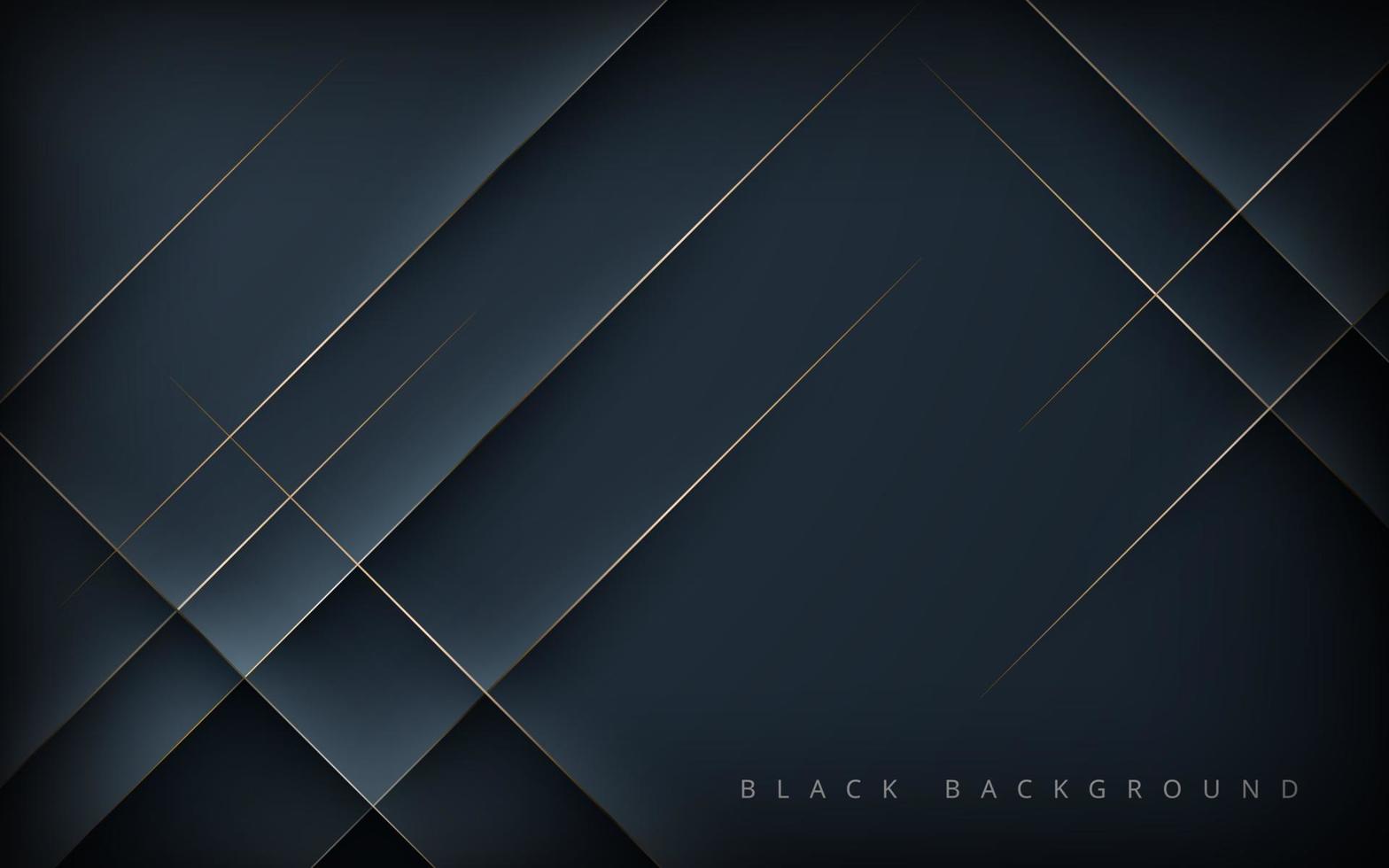 fond de forme diagonale noir abstrait moderne avec composition de ligne d'or. vecteur eps10