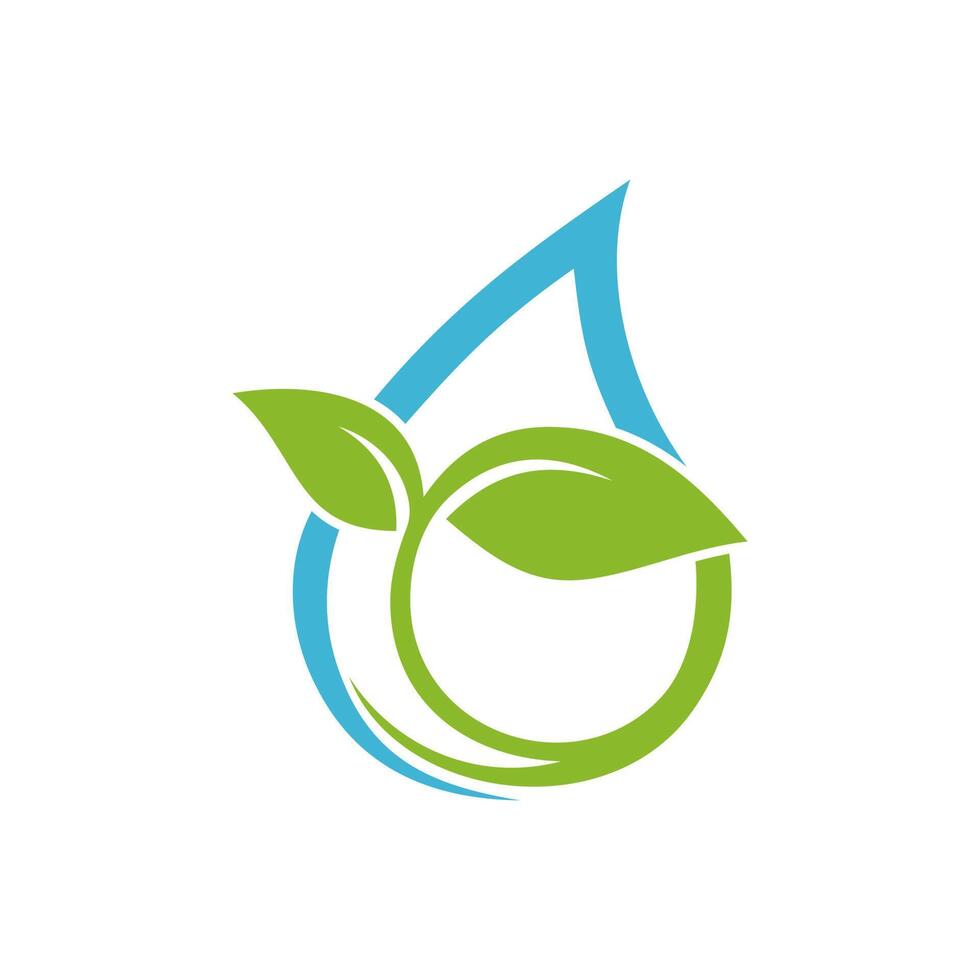 une illustration de logo d'une combinaison d'eau et de plantes vecteur