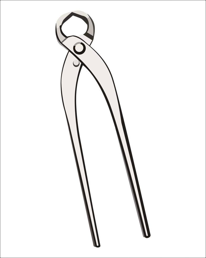 Illustration vectorielle d'acier allié d'outils de bonsaï de coupe-racine de qualité professionnelle de 215 mm isolé sur fond blanc. outils à main de jardinage vecteur