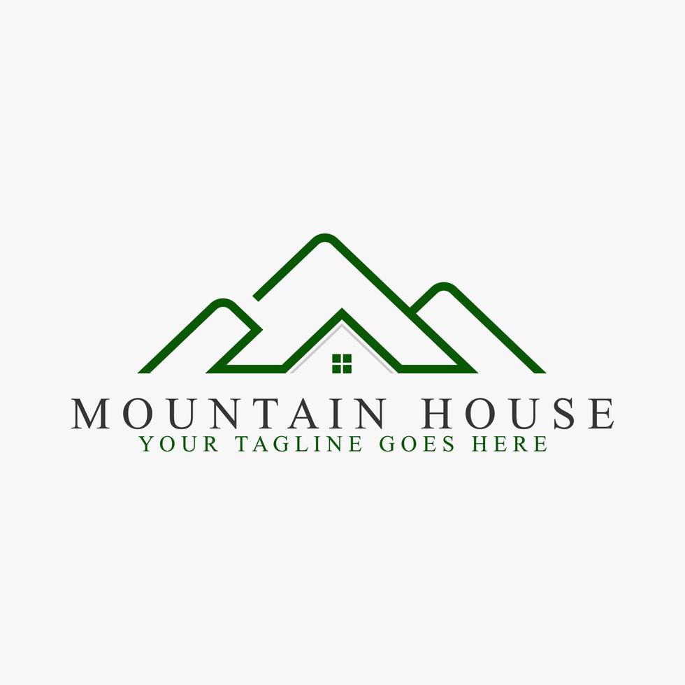 montagne de ligne simple et unique avec toit maison image graphique icône logo design abstrait concept vecteur stock. peut être utilisé comme symbole lié à l'aventure ou à la maison