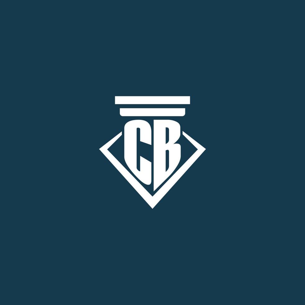 logo monogramme initial cb pour cabinet d'avocats, avocat ou avocat avec conception d'icône de pilier vecteur