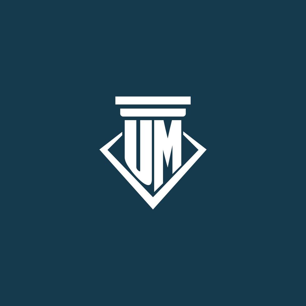 um logo monogramme initial pour cabinet d'avocats, avocat ou avocat avec conception d'icône de pilier vecteur