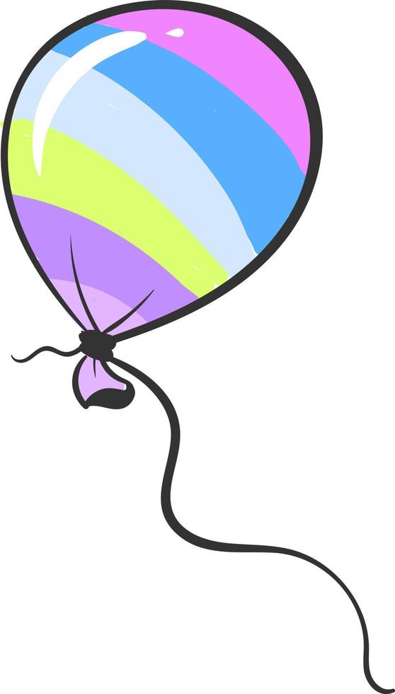 ballon coloré, illustration, vecteur sur fond blanc