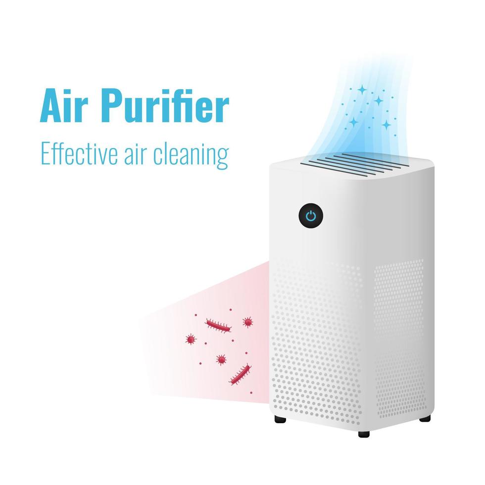 purificateur d'air isolé sur fond. illustration vectorielle vecteur