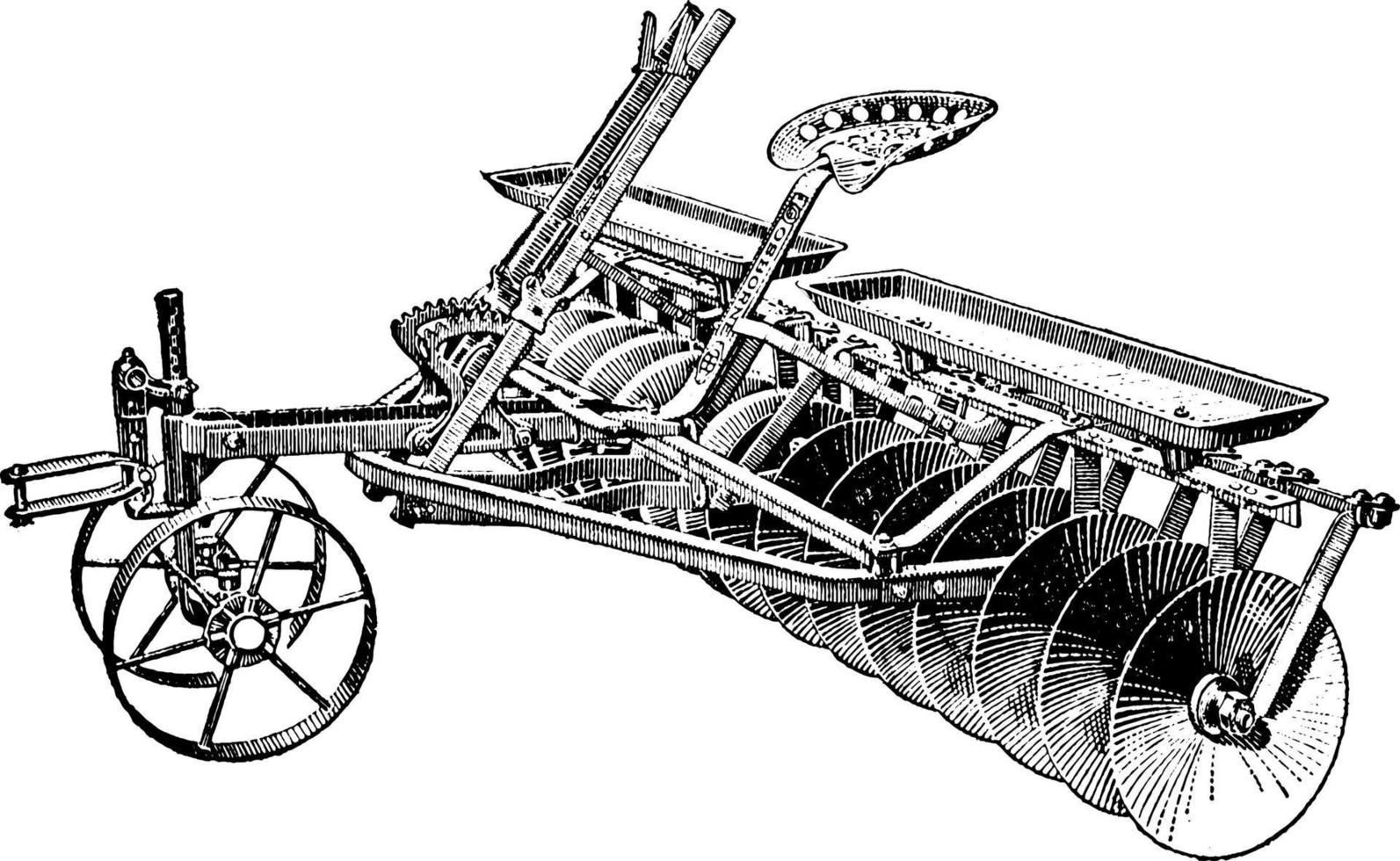 machine agricole, illustration vintage. vecteur