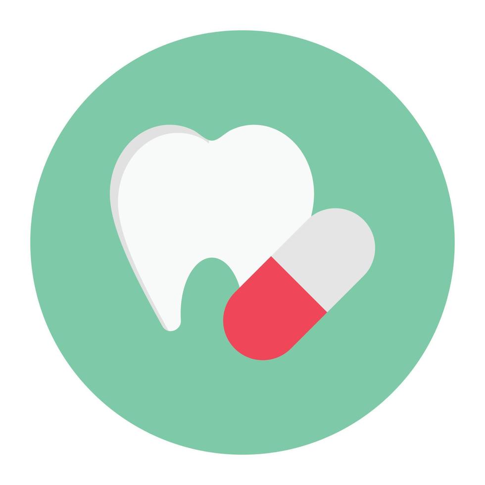 illustration vectorielle de capsule de dents sur fond. symboles de qualité premium. icônes vectorielles pour le concept et la conception graphique. vecteur