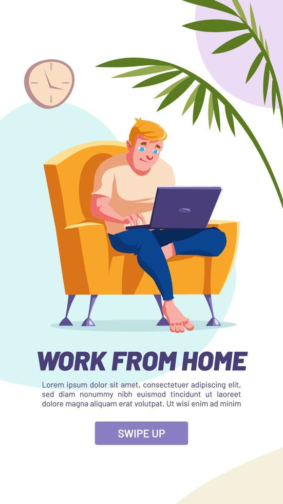 travail à domicile, indépendant, commerce en ligne vecteur