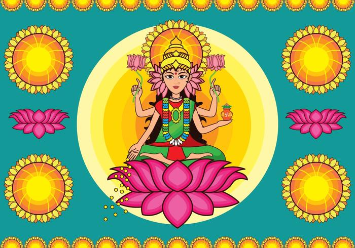 Colorful Vector déesse Lakshmi