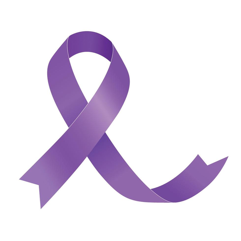 ruban violet. symbole de la journée nationale de sensibilisation au cancer. vecteur