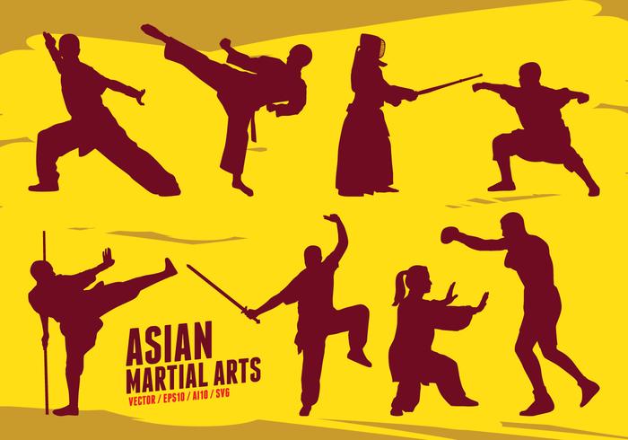 Arts martiaux asiatiques vecteur