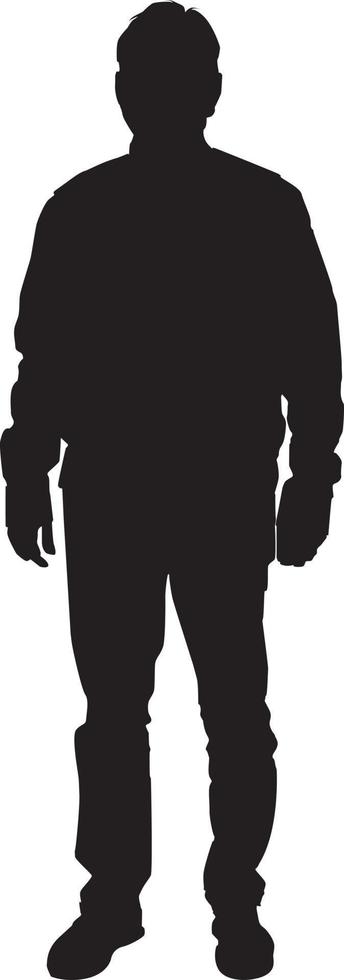silhouette d'homme debout, illustration, vecteur sur fond blanc.