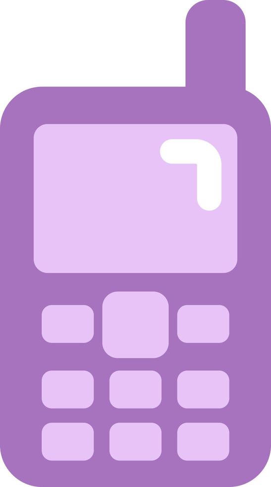vieux téléphone violet, illustration, sur fond blanc. vecteur