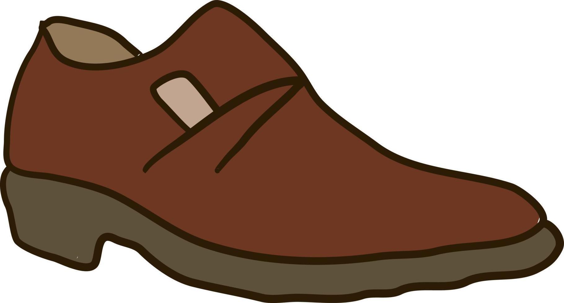 chaussure marron, illustration, vecteur sur fond blanc.